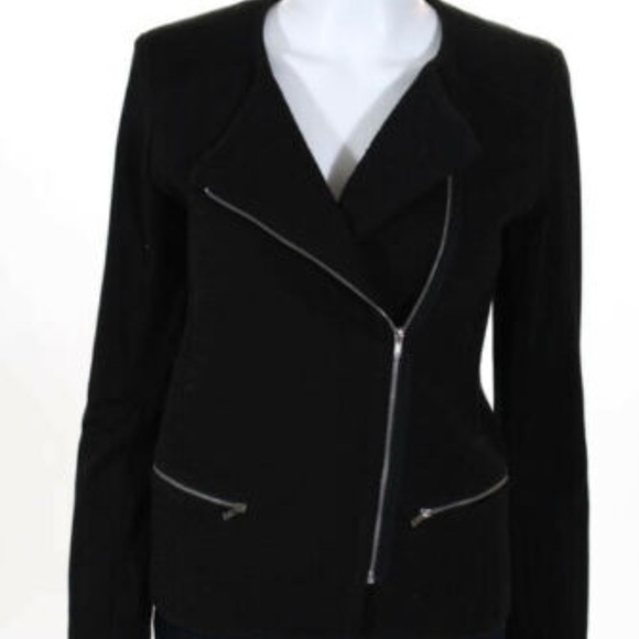 Topshop Jackets & Blazers - TOPSHOP BLACK COTTON FULL ZIP SCOOP NECK BLAZER 4